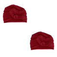 thumbnail image 1 of mmirethe Bonnet de Nuit en Coton Doux et Extensible pour la Perte de Cheveux Rouge Violacé 56-58cm 2Set, 1 of 6