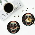 thumbnail image 5 of Bingfone Vintage Glitch Screaming Skull Leather Drinks Coasters With Set Of 6,Suitable For Home Kitchen,Coffee Cup Coasters Home Gift, 5 of 9
