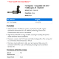 thumbnail image 2 of Fuel Injector - Compatible with 2017 Ford Escape 2.0L 4-Cylinder, 2 of 2