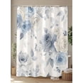 thumbnail image 4 of Boanket Polyester Fabric Blue White Floral Shower Curtain, Botanical Garden Flowers Leaves Waterproof Bathtub Curtain Bathroom Decor Set with Hooks 36 x 78 Inches,, 4 of 6