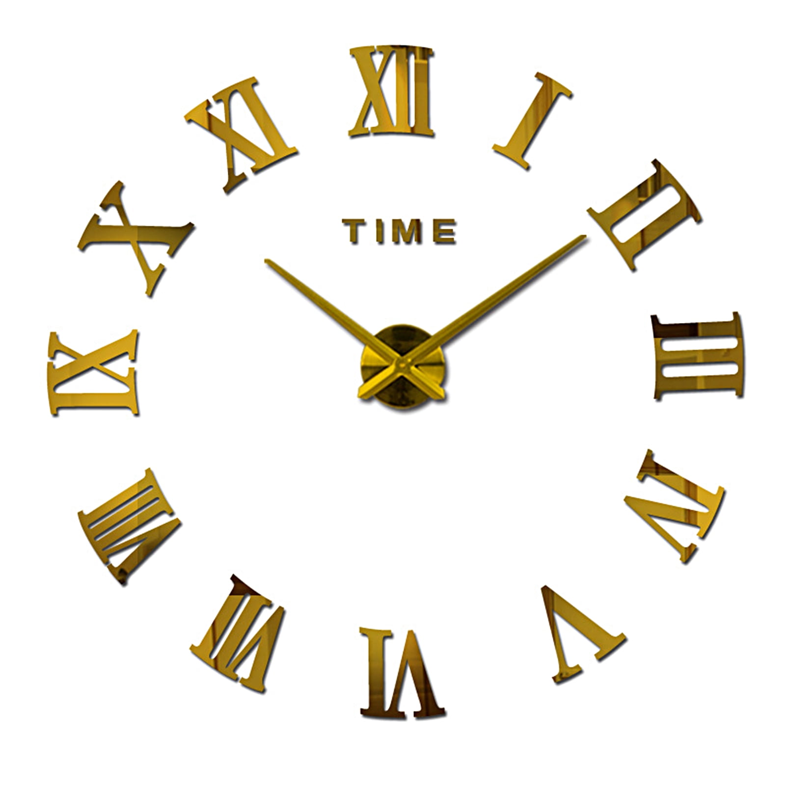 VEAREAR Wall Clock Mirror Surface Wallmounted Modern Style Battery