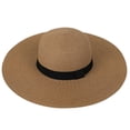 thumbnail image 6 of Cutuoiiu Women Summer Oversized Floppy Woven Straw Sun Hat Solid Color Simple Black Ribbon Band Hidden Drawstring Foldable UV Protection Hat for Beach Vacation Outdoor Travel, 6 of 9