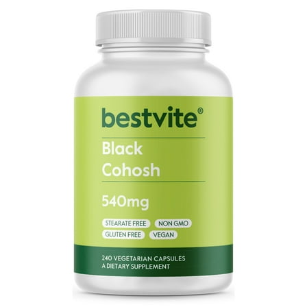 Bestvite Black Cohosh 540mg (240 Vegetarian Capsules) - No Stearates - No Fillers - Vegan - Non GMO - Gluten Free