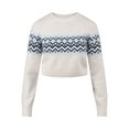 thumbnail image 5 of No Boundaries Fairisle Crew Neck Sweater, Women's and Women’s Plus, 5 of 8