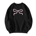thumbnail image 4 of FrzhBrz Oversized Sweatshirts for Women Pink Bow Long Sleeve Hoodie Loose Fit Crew Neck Trendy Y2K Pullover Tops Fall Fashion, 4 of 4