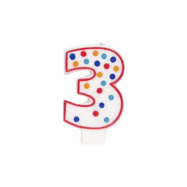 Polka Dot Number 3 Birthday Candle Walmart Com Walmart Com