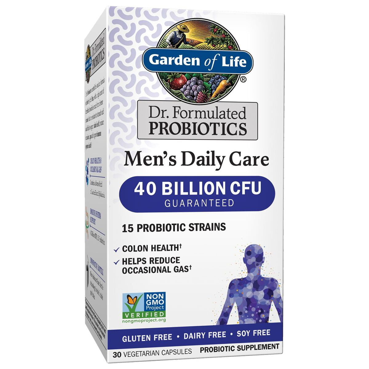 Garden of Life Dr. Formulated Men's Daily Care Probiotics | 40 Billion CFU | Immune Support | 30ct