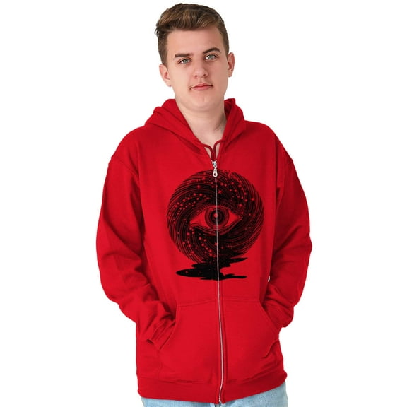 Eye Symbolic Celestial Spiritual Unisex Fleece Graphic Zip Up Hoodie Brisco Brands 2X