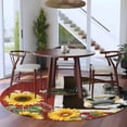 thumbnail image 3 of Cows Sunflowers Round Area Rug 5Ft Washable Circle Rugs for Living Room Bedroom, Rustic Farms Barns Flowers Bees Animals Non-Slip Carpet Floor Mats Indoor Outdoor Carpet Runner Aesthetic Home Decor, 3 of 8