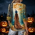 thumbnail image 5 of 3/4 Sleeve Fall T-Shirt for Women Funny Cute Graphic Sweatshirts Pumpkin Print Festive Autumn Top, 5 of 6
