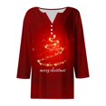thumbnail image 4 of Ailaofu Hauts pour Femmes à Manches 3/4 Décontractés Henley Col T-Shirts Manches 3/4, 4 of 5