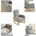 thumbnail image 6 of 27.6"W Nursery Rocking Chair with Wood Legs and High Backrest, Rocking Armchair with 2 Side Pockets, Lounge Glider Chair for Nursery Bedroom Living Room, Grey, 6 of 9