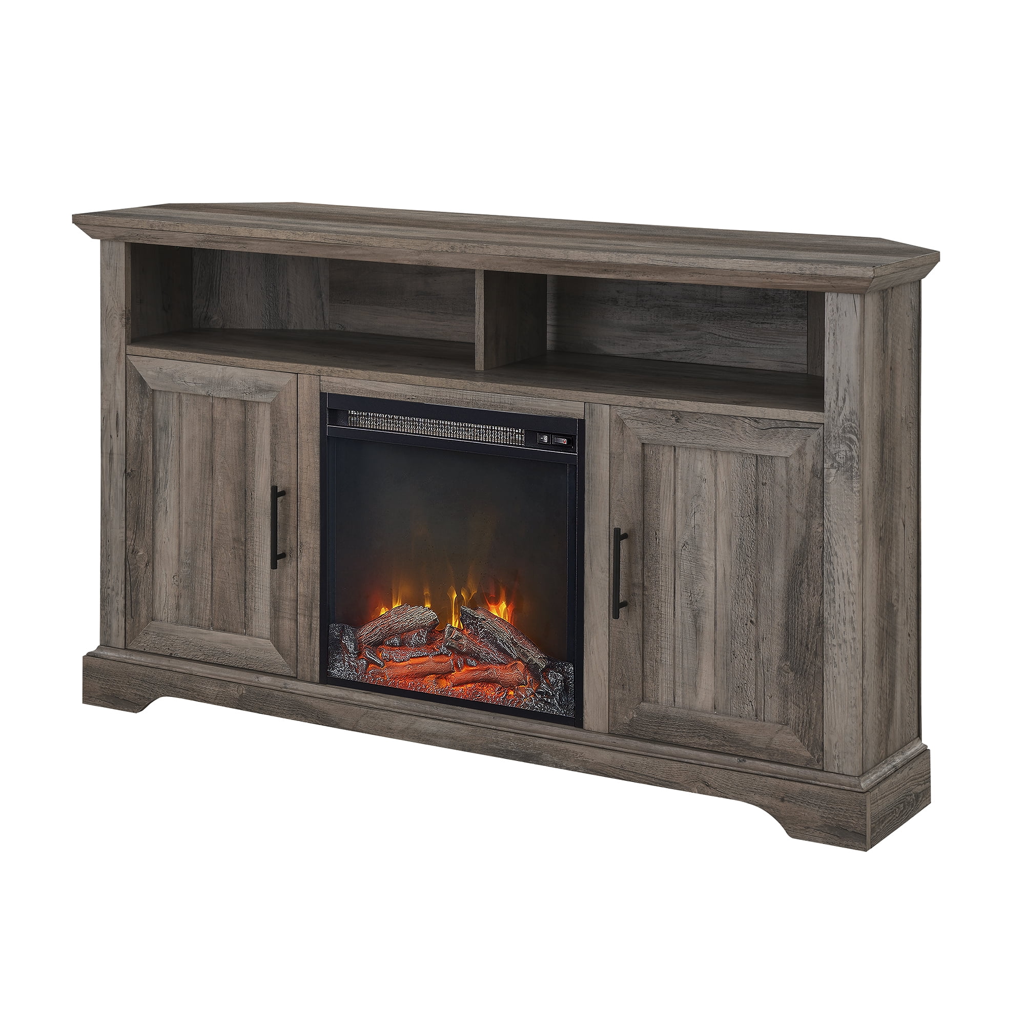 Manor Park Coastal Corner Fireplace TV Stand for TVs up to 60", Grey Wash