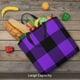 thumbnail image 5 of Fotbe Purple Buffalo Plaid Bolsa Tote con Estampado para Mujer, Bolsos con Cremallera, Bolsa de Hombro Casual de Gran Capacidad con Bolsillos Internos, 5 of 7