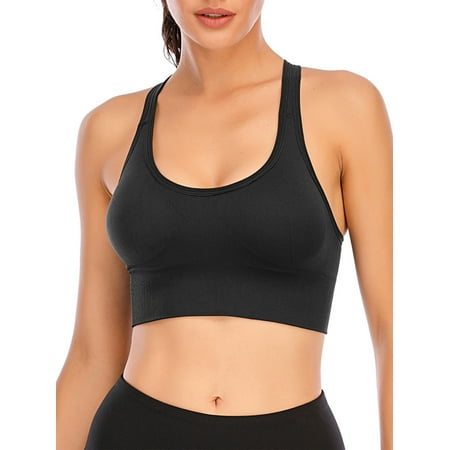 

Women s Back Adjustable Lightly Padded Wirefree Racerback Middle Impact Sports Bra Activewear Yoga Crop Tops Push Up Padded Bras