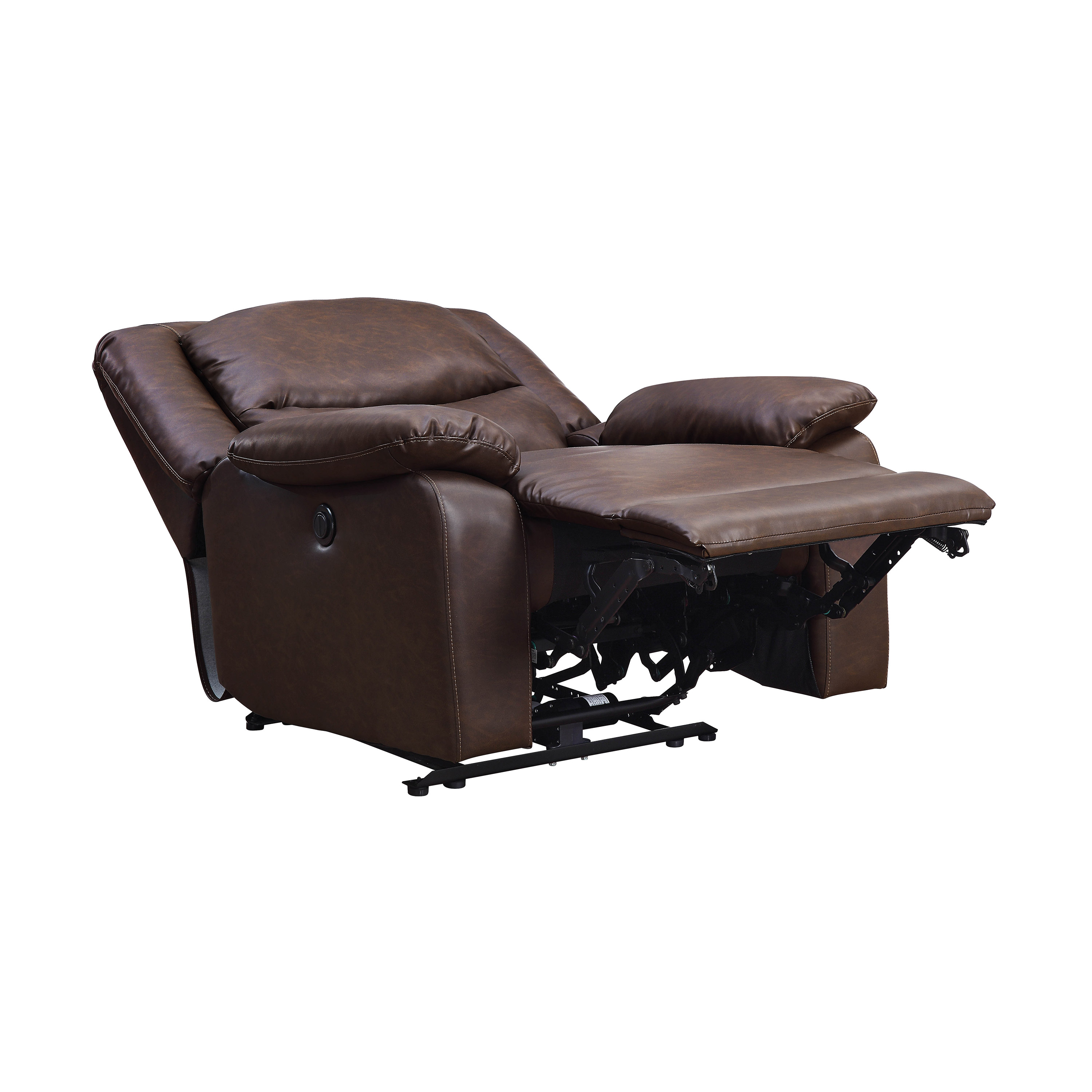 Serta Push-Button Power Recliner with Deep Body Cushions, Brown Faux Leather Upholstery - image 5 of 9