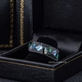 thumbnail image 4 of 8mm Mens Black Tungsten Wedding Band, Opal & Abalone Inlay, Dome Engagement Ring - TN979WAs9, 4 of 4