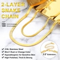 thumbnail image 5 of Silvora Layered Chain Necklaces for Women 14K Gold Plated Elegant Herringbone Choker Necklace Stainless Steel Flat Snake Chain Jewelry Gifts for Sister Granddaughter Birthday Mother's Day, 5 of 7