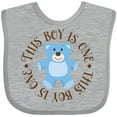 thumbnail image 3 of Inktastic 1st Birthday Boys Teddy Bear Boys Baby Bib, 3 of 4