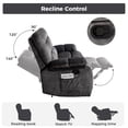 thumbnail image 5 of Ebello 3-Seater Manual Recliner Sofa Set, Overstuffed Fabric Reclining Couch with Removable Console, Cup Holders for Living Room Home Theater, Dark Gray, 5 of 7