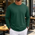 thumbnail image 2 of Nestiefly Men's Long Sleeve T-Shirts Lightweight Soft Crew Neck Gym Tees for Running Lounging Basic Tee Shirts Dark Green L, 2 of 9
