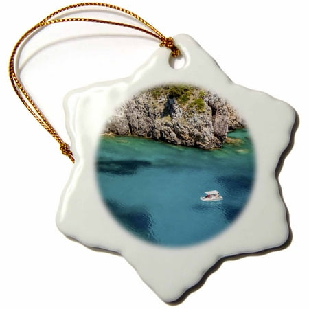 3dRose Boating off the coast of the Ionian island of Corfu, Greece. - Snowflake Ornament,