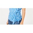 thumbnail image 4 of Style & Co Women's Printed Tie Front Top Blue Size Petite XL, 4 of 4