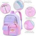 thumbnail image 2 of School Backpack for Girls Large Capacity Backpack Starry Sky Rucksack Bag Children Daypack for Teen Girl ,Purple, 2 of 5