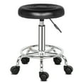 thumbnail image 4 of Tcbosik Modern Round Rolling Stool with Footrest, 18.5"-24.2" Height Adjustable PU Leather Drafting Stool for Spa Salon Tattoo Work Massage Task (Black), 4 of 10