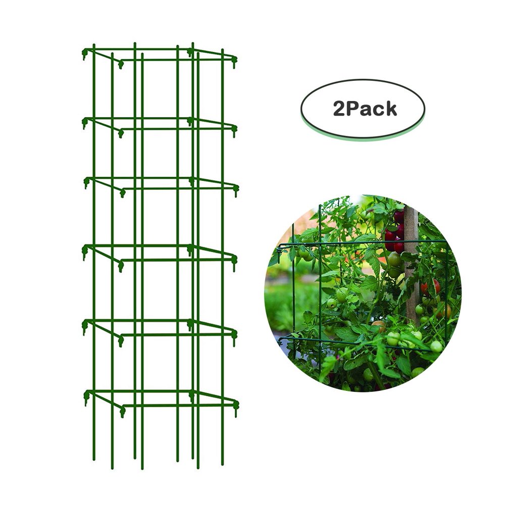 Mr. Garden Heavy Duty 47" Tomato Trellis Cage, Set of 2 Green