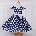 thumbnail image 4 of TEDOYE Toddler Girls White Polka Dot Tutu Dress O-Neck Elegant Bow Belt Performance Gown For Comfort Wear, 6-7 Years, 4 of 6