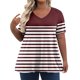 thumbnail image 1 of Camiseta de Manga Corta de Cuello en V Sólido Casual, Camisetas de Manga Corta para las Mujeres, 1 of 7