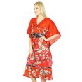 thumbnail image 3 of Bimba Women Mid Calf Cotton Kaftan Maxi Coverup Orange Kimono Sleeve Caftan, 3 of 8