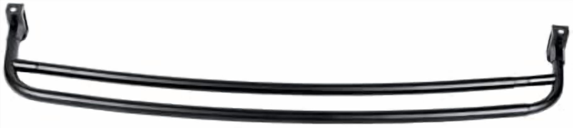 Double Curved Shower Rod, Metal Construction, Adjustable Between 44 to 70 Inches, Aluminum Rods and Zinc Mounting Hardware, Quality Modern Bathware, Black Finish