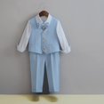 thumbnail image 4 of TIREOW Boys Formal Suit 4 Piece Set Long Sleeve White Shirt Waistcoat Pants and Bow Tie Set Kids Classic Wedding Tuxedo Outfit, 4 of 5