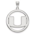 thumbnail image 1 of 925 Sterling Silver Rh-plated LogoArt University of Miami L Pendant in Circle; for Adults and Teens; for Women and Men, 1 of 2