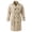 Khaki, variant on Hulanddfd Mens Coat Double Breasted Belted Trench Coat, Long Windbreaker with Pockets & Button Cuffs, Elegant Outerwear