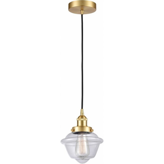 616-1PH-SG-G532-LED-Innovations Lighting-Oxford - 1 Light Mini Pendant In Traditional Style-8 Inches Tall and 7.5 Inches Wide Satin Gold Clear