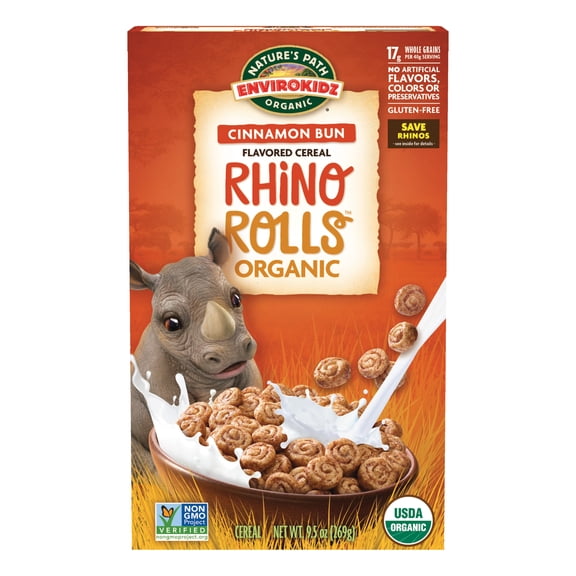 EnviroKidz Organic Breakfast Cereal, Rhino Rolls, 9.5oz Box
