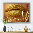 thumbnail image 3 of Designart 'Golden Female Lips' Modern Framed Art Print, 3 of 4