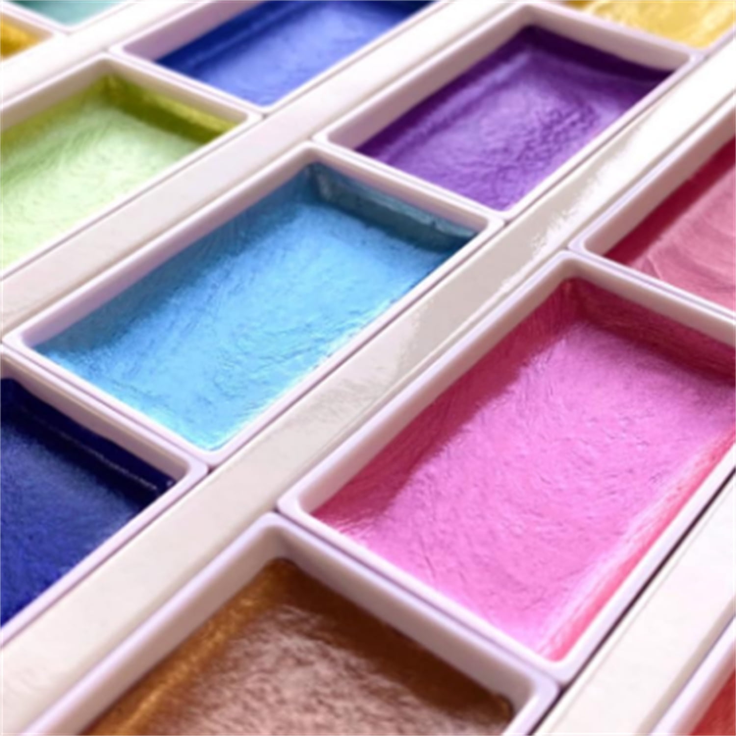 Watercolor Paint Set 24 Glittery Colors - Metallic, Professional-quality art supplies for artists adult painting aketching, Non-Toxic, Made in Japan