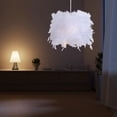thumbnail image 3 of Accesorios de pantalla de plumas minimalistas, cubierta de lámpara colgante para lámpara de mesa de dormitorio, lámpara de noche, lámpara de pie, Diámetro 11.81 pulgadas, 3 of 5