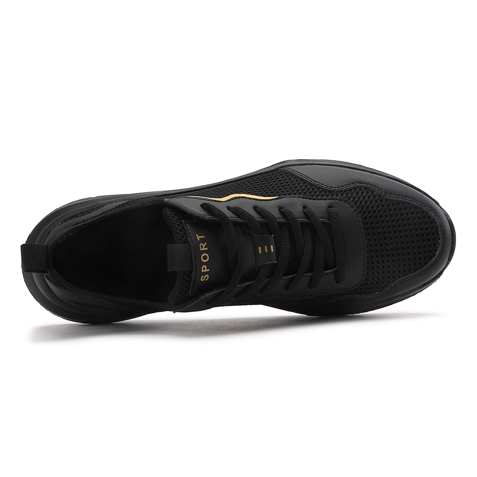 Caqnni Running Shoes for Men Gym Tennis Athletic Mesh Sneakers Lightweight Sports Fashion Workout Casual Shoes (Black,44)