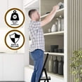 thumbnail image 3 of Sorfey 3-Step Step Ladder Slim, Anti-Slip Foldable Ladder Step Stool, Gray Wood & Black, 3 of 5