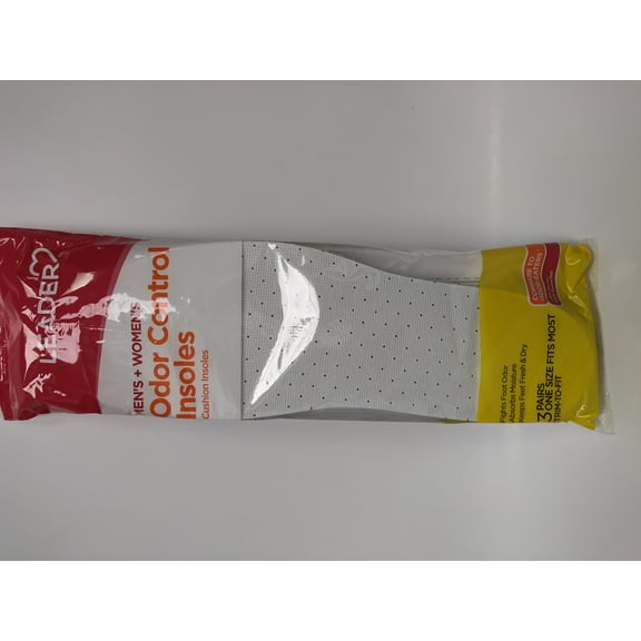 Leader Men's   Women's Unisex Odor Control Cushion Insoles - 3 Pairs - Trim to Fit