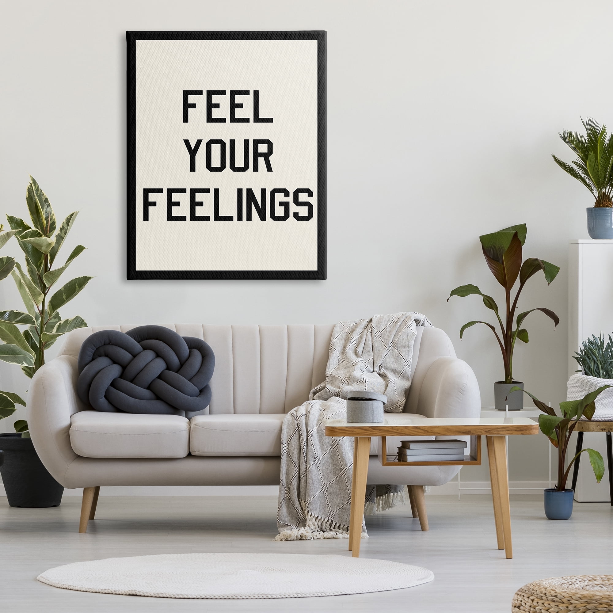 Stupell Industries Feel Your Feelings Phrase Inspirational Painting Gallery Wrapped Canvas Print Wall Art, 36 x 48
