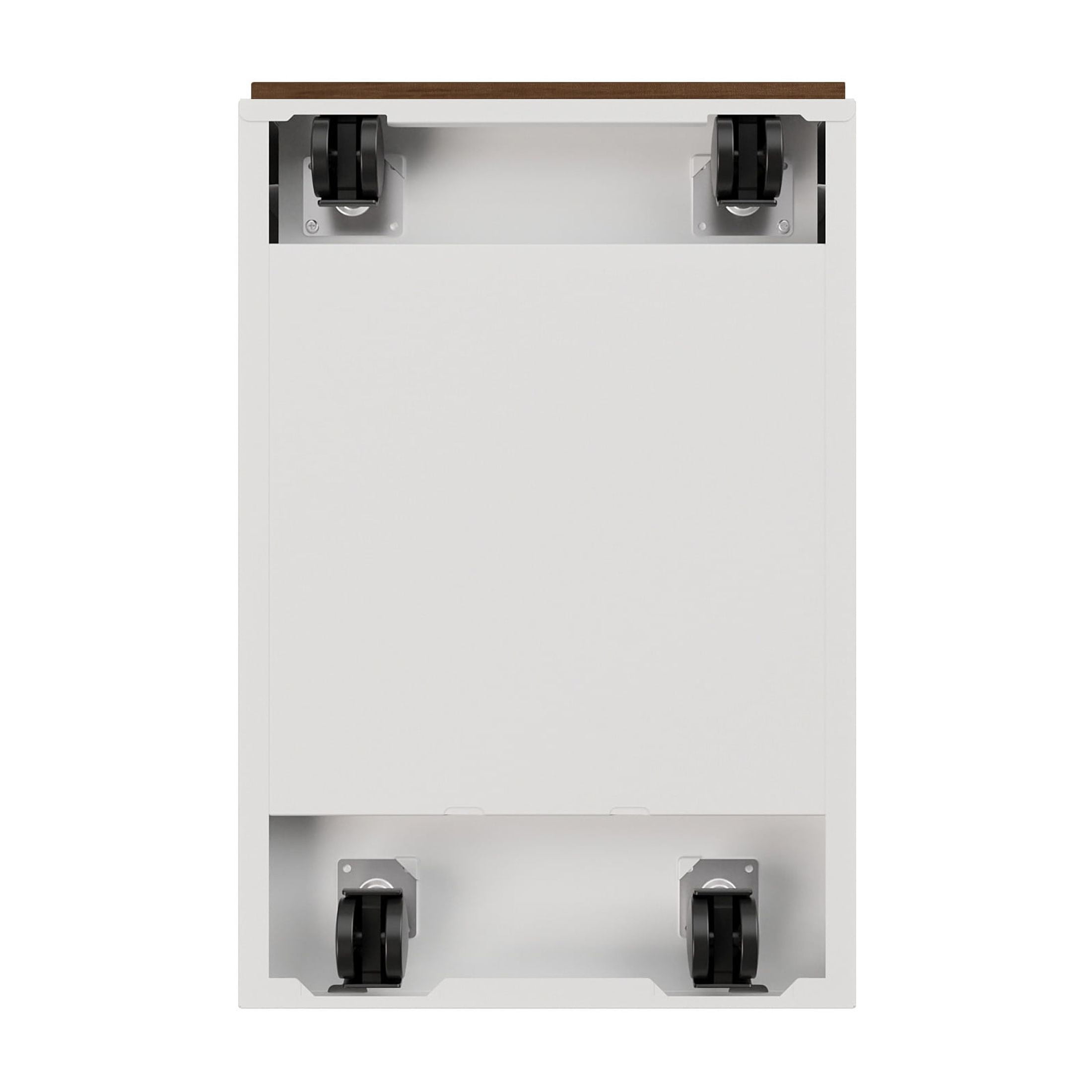 Hirsh 20" Deep Mobile Pedestal File Cabinet 2 Drawer File-File with Laminate Drawer Fronts & Seat Cushion, White/Walnut