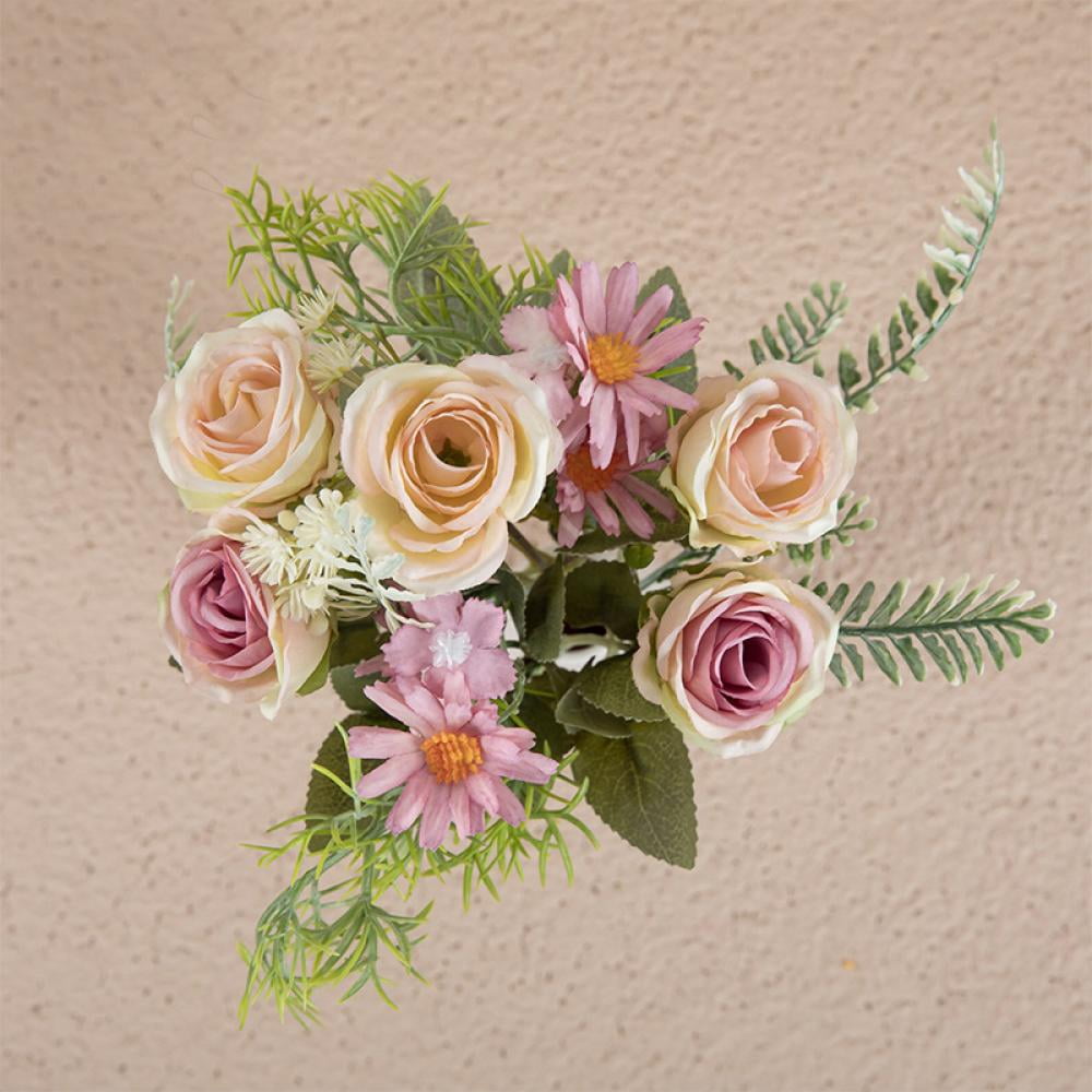 5 Bundle Artificial Rose Daisy Bouquet Fake Flowers Centerpieces for