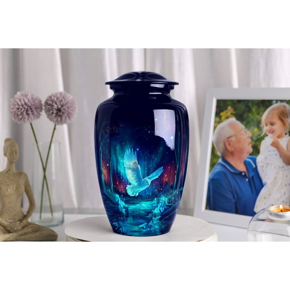 Owl Cremation Urns for human Ashes Adult Man, Large urn for Ashes for Women