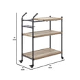 thumbnail image 5 of Vida 38 Inch Serving Bar Cart, Pipe Frame, Locking Casters, Brown, Black- Saltoro Sherpi, 5 of 5